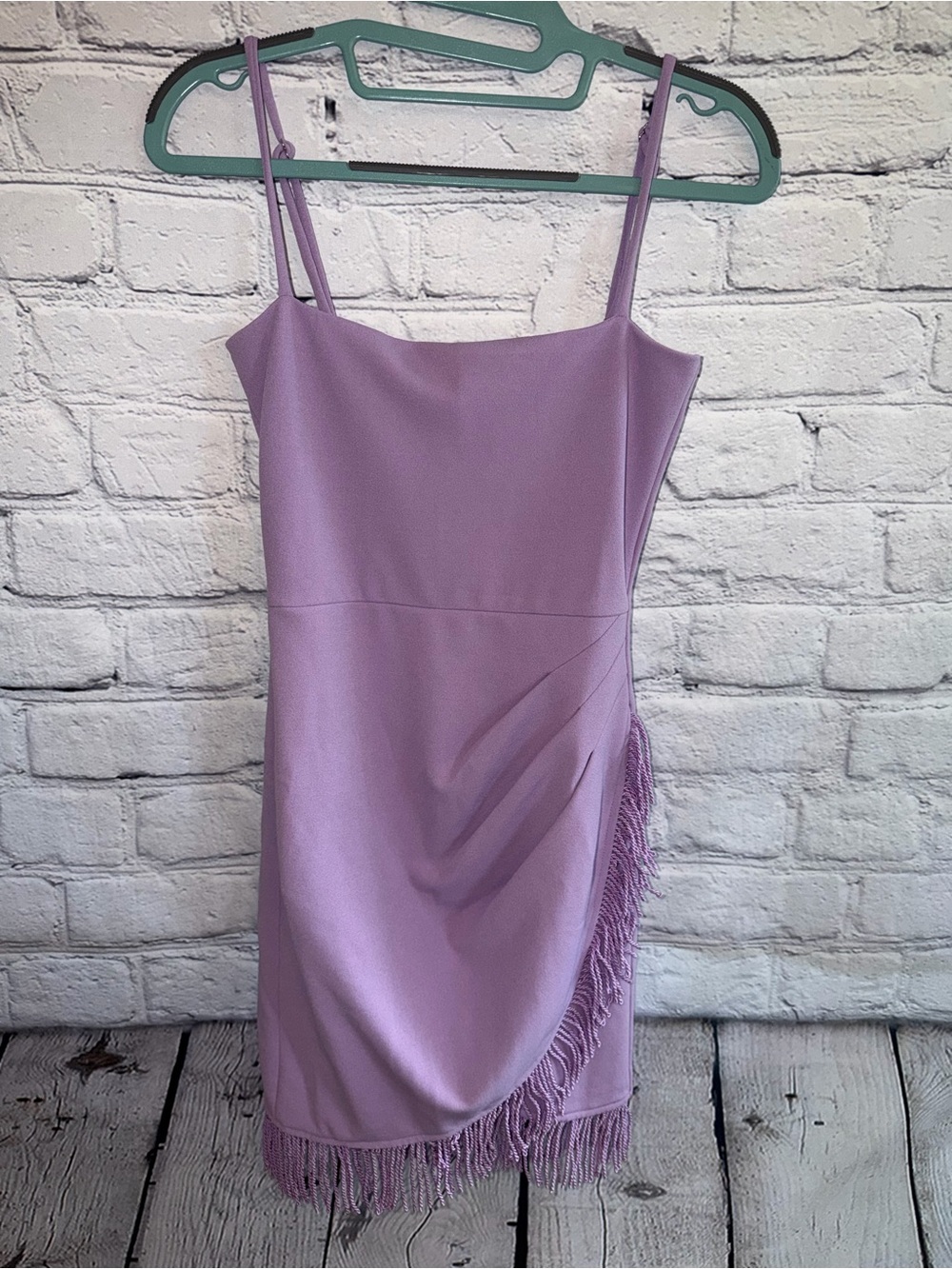 Lilac Fringe Slip Dress - Women's Lavender Spaghetti Strap Dress